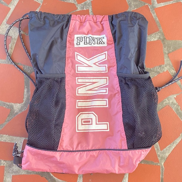 PINK Victoria's Secret Handbags - Retro Victoria’s Secret Pink Logo String Bag